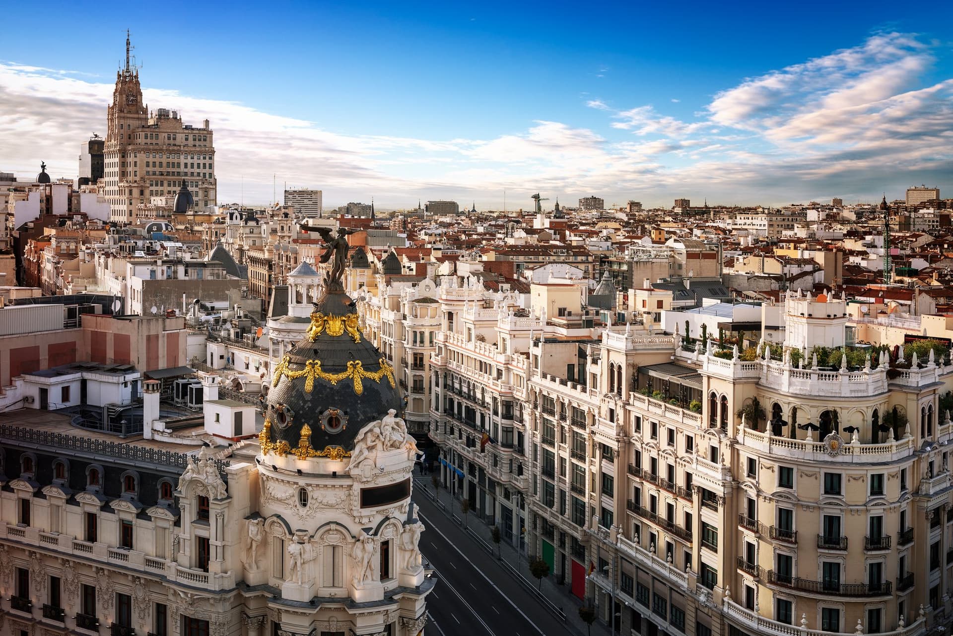 View of Madrid city center from above