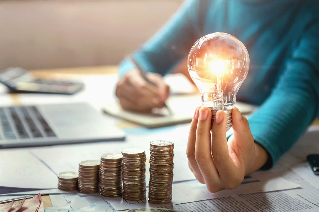 Concept saving energy and money