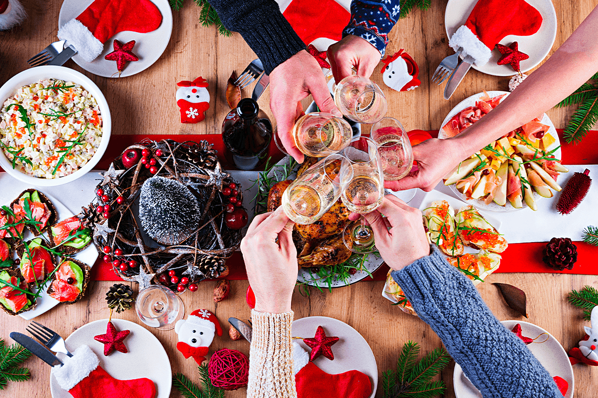 Christmas dinner with flatmates