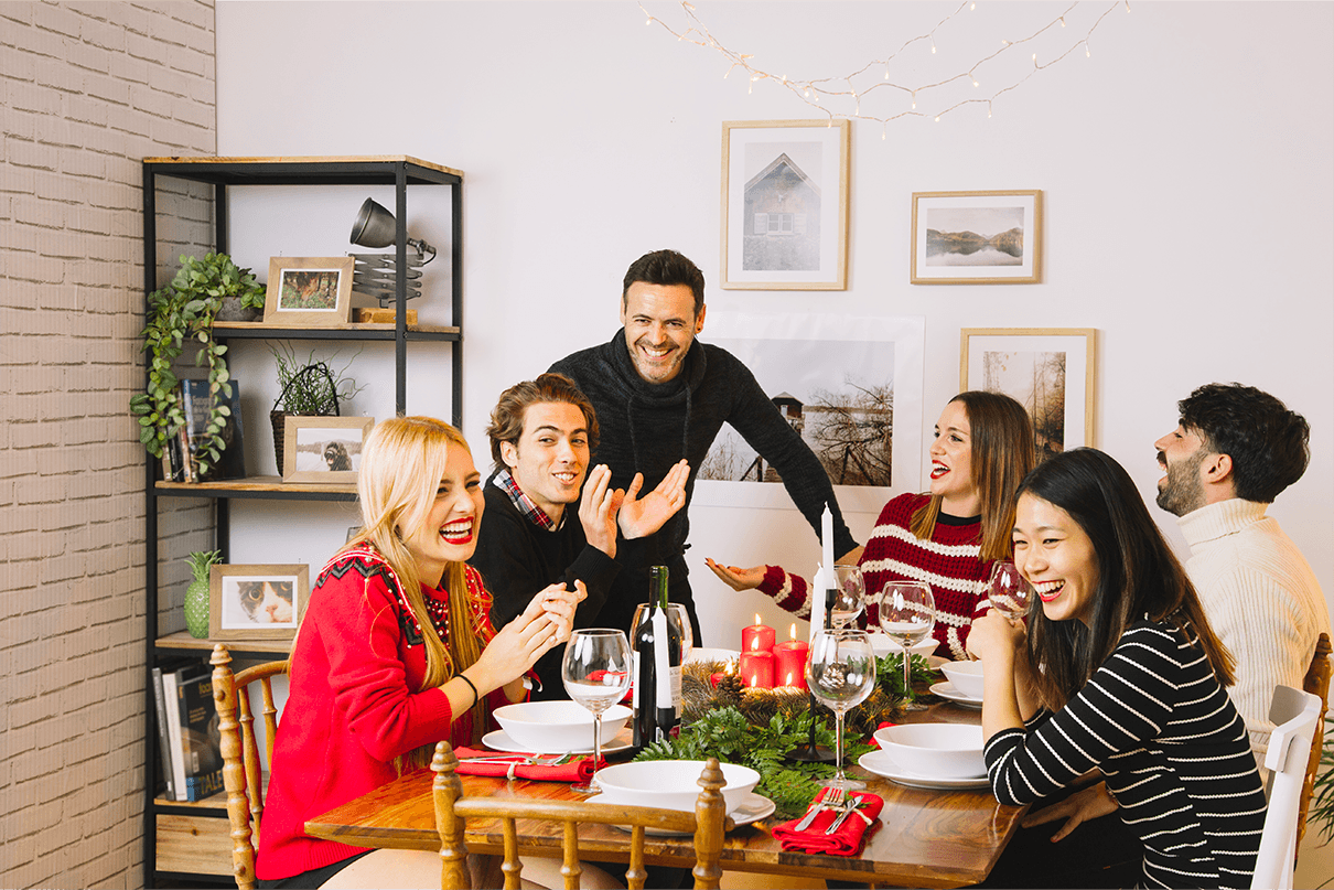 Christmas dinner with flatmates